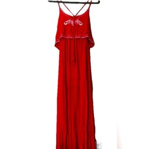 Japna maxi length red summer dress. Size XS